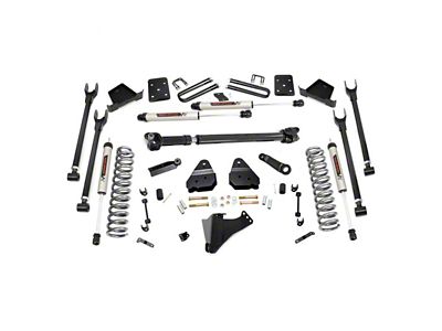 Rough Country 6-Inch 4-Link Suspension Lift Kit with Front Driveshaft and V2 Monotube Shocks (17-22 4WD 6.7L Powerstroke F-350 Super Duty SRW w/ 4-Inch Rear Axle & w/o Factory Overload Springs)