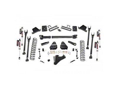 Rough Country 6-Inch 4-Link Suspension Lift Kit with Front Driveshaft and Vertex Reservoir Shocks (17-22 4WD 6.7L Powerstroke F-350 Super Duty SRW w/ 4-Inch Rear Axle & w/ Factory Overload Springs)