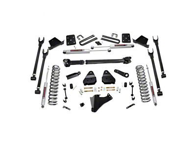 Rough Country 6-Inch 4-Link Suspension Lift Kit with Front Driveshaft and Premium N3 Shocks (17-22 4WD 6.7L Powerstroke F-350 Super Duty SRW w/ 3.50-Inch Rear Axle & w/o Factory Overload Springs)