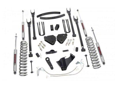 Rough Country 6-Inch 4-Link Suspension Lift Kit with Premium N3 Shocks (08-10 4WD 5.4L, 6.8L F-350 Super Duty SRW)