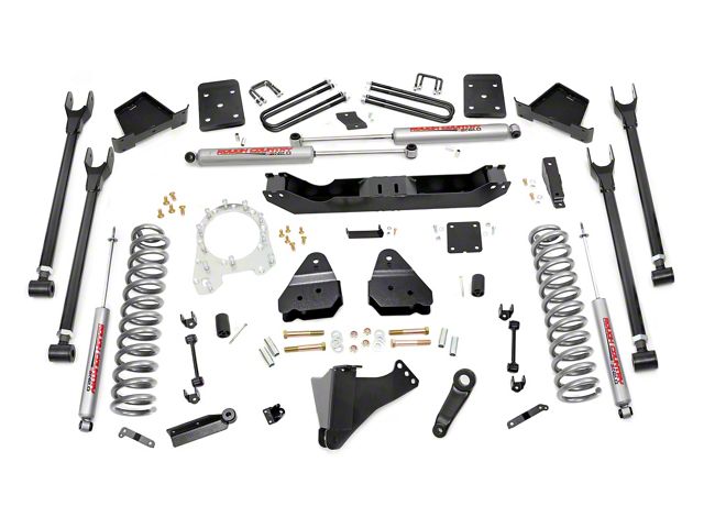 Rough Country 6-Inch 4-Link Suspension Lift Kit with Premium N3 Shocks (17-22 4WD 6.7L Powerstroke F-350 Super Duty w/ 3.50-Inch Rear Axle & w/ Factory Overload Springs)