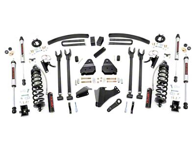 Rough Country 6-Inch Coil-Over Conversion 4-Link Suspension Lift Kit with V2 Monotube Shocks (05-07 4WD 5.4L, 6.8L F-350 Super Duty SRW w/o Factory Overload Springs)