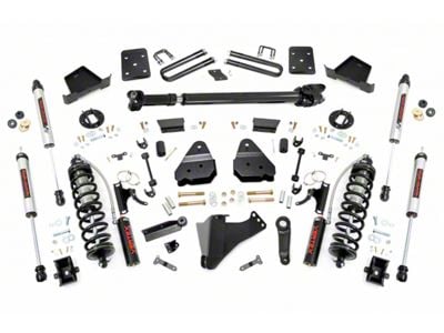 Rough Country 6-Inch Coil-Over Conversion Suspension Lift Kit with Front Driveshaft and V2 Monotube Shocks (17-22 4WD 6.7L Powerstroke F-350 Super Duty SRW w/ 4-Inch Rear Axle & Factory Overload Springs, Excluding Tremor)