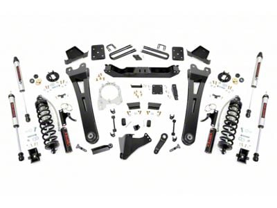 Rough Country 6-Inch Radius Arm Coil-Over Conversion Suspension Lift Kit with V2 Monotube Shocks (17-22 4WD 6.7L Powerstroke F-350 Super Duty SRW w/ 4-Inch Rear Axle & Factory Overload Springs, Excluding Tremor)