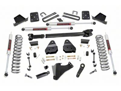 Rough Country 6-Inch Suspension Lift Kit with Front Driveshaft and M1 Monotube Shocks (17-22 4WD 6.7L Powerstroke F-350 Super Duty SRW w/ 4-Inch Rear Axle & w/o Factory Overload Springs)