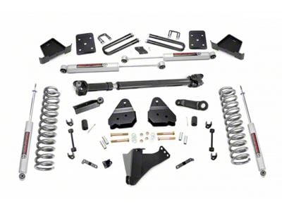 Rough Country 6-Inch Suspension Lift Kit with Premium N3 Shocks and Front Driveshaft (17-22 4WD 6.7L Powerstroke F-350 Super Duty SRW w/ 3.50-Inch Rear Axle & Factory Overload Springs)