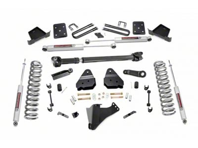 Rough Country 6-Inch Suspension Lift Kit with Premium N3 Shocks and Front Driveshaft (17-22 4WD 6.7L Powerstroke F-350 Super Duty SRW w/ 4-Inch Rear Axle & Factory Overload Springs)