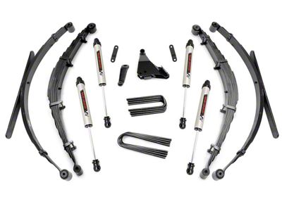 Rough Country 6-Inch Suspension Lift Kit with Rear Leaf Springs and V2 Monotube Shocks (Late 99-04 4WD 6.8L, 7.3L Powerstroke F-350 Super Duty SRW)