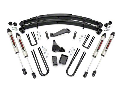 Rough Country 6-Inch Suspension Lift Kit with Rear Lift Blocks and V2 Monotube Shocks (Late 99-04 4WD 6.8L, 7.3L Powerstroke F-350 Super Duty SRW)