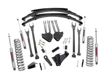 Rough Country 8-Inch 4-Link Suspension Lift Kit with Leaf Springs and Premium N3 Shocks (05-07 4WD 6.0L Powerstroke F-350 Super Duty SRW)