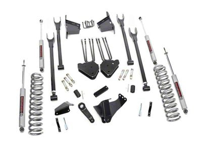 Rough Country 8-Inch 4-Link Suspension Lift Kit with Premium N3 Shocks (05-07 4WD 6.0L Powerstroke F-350 Super Duty SRW)