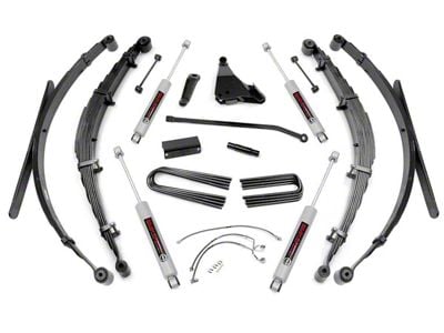 Rough Country 8-Inch Suspension Lift Kit with Leaf Springs and Premium N3 Shocks (99-04 4WD 6.8L, 7.3L Powerstroke F-350 Super Duty SRW)