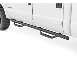 Rough Country Cab Length Nerf Side Step Bars; Black (11-16 F-350 Super Duty SuperCrew)