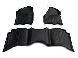 Rough Country Heavy Duty Front and Rear Floor Mats; Black (12-18 RAM 1500 Quad Cab)