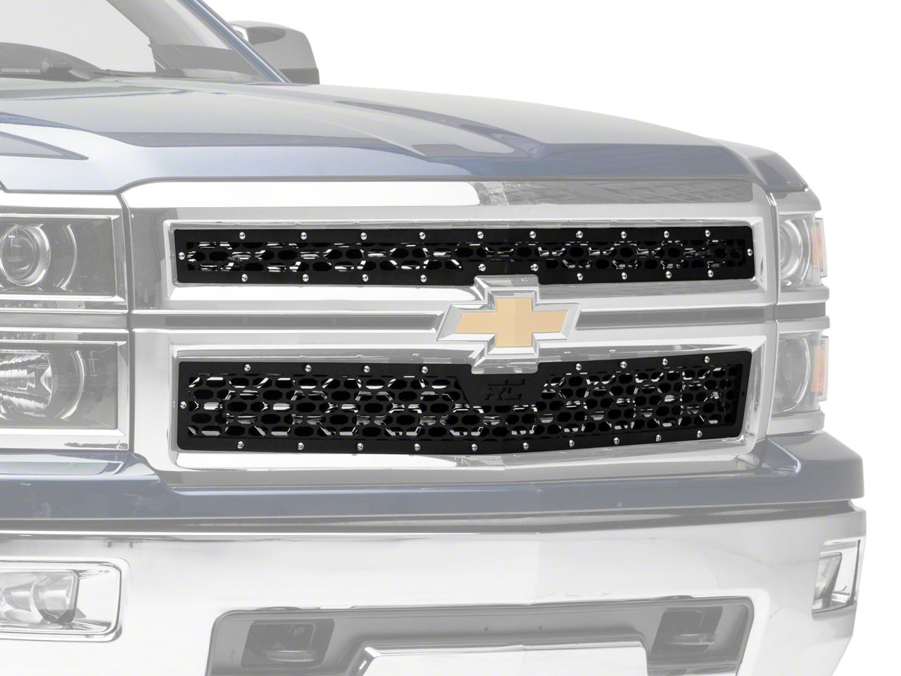 Rough Country Silverado 1500 Mesh Upper Grille Inserts; Black 70101 (14 