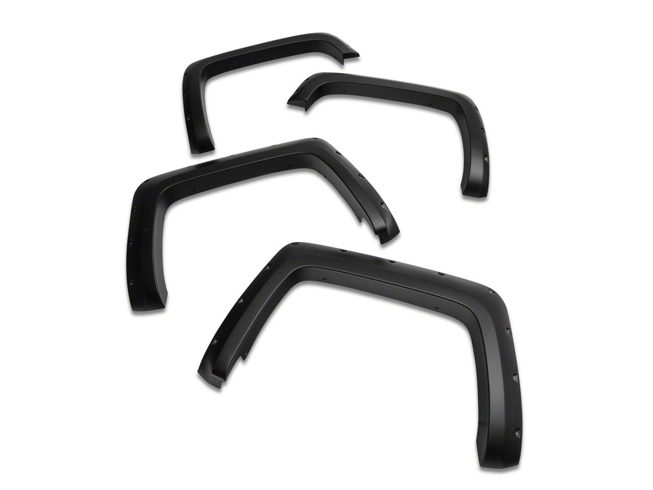 Rough Country Sierra 1500 Pocket Fender Flares; Flat Black F-G11412 (14 ...