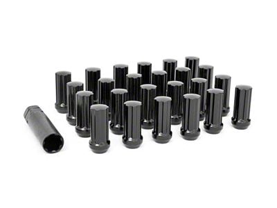 Rough Country Black 7-Spline Lug Nut Kit; M14 x 1.5; Set of 24 (19-25 RAM 1500)