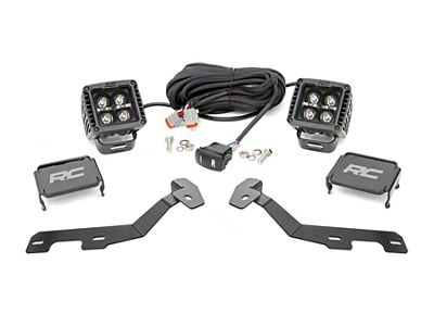 Rough Country Black Series Amber DRL LED Ditch Light Kit; Spot Beam (19-25 RAM 1500)