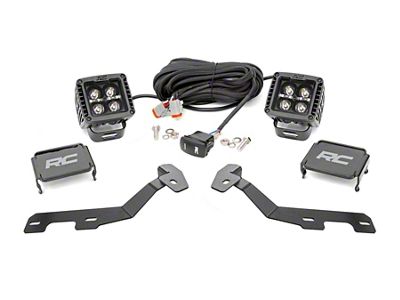 Rough Country Black Series White DRL LED Ditch Light Kit; Spot Beam (19-25 RAM 1500)