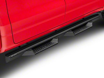 Rough Country Cab Length DS2 Drop Side Step Bars; Black (19-23 RAM 1500 Crew Cab)