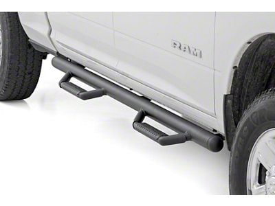 Rough Country Cab Length Nerf Side Step Bars; Black (09-18 RAM 1500 Crew Cab)