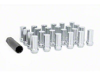 Rough Country Chrome 7-Spline Lug Nut Kit; M14 x 1.5; Set of 32 (12-24 RAM 1500)