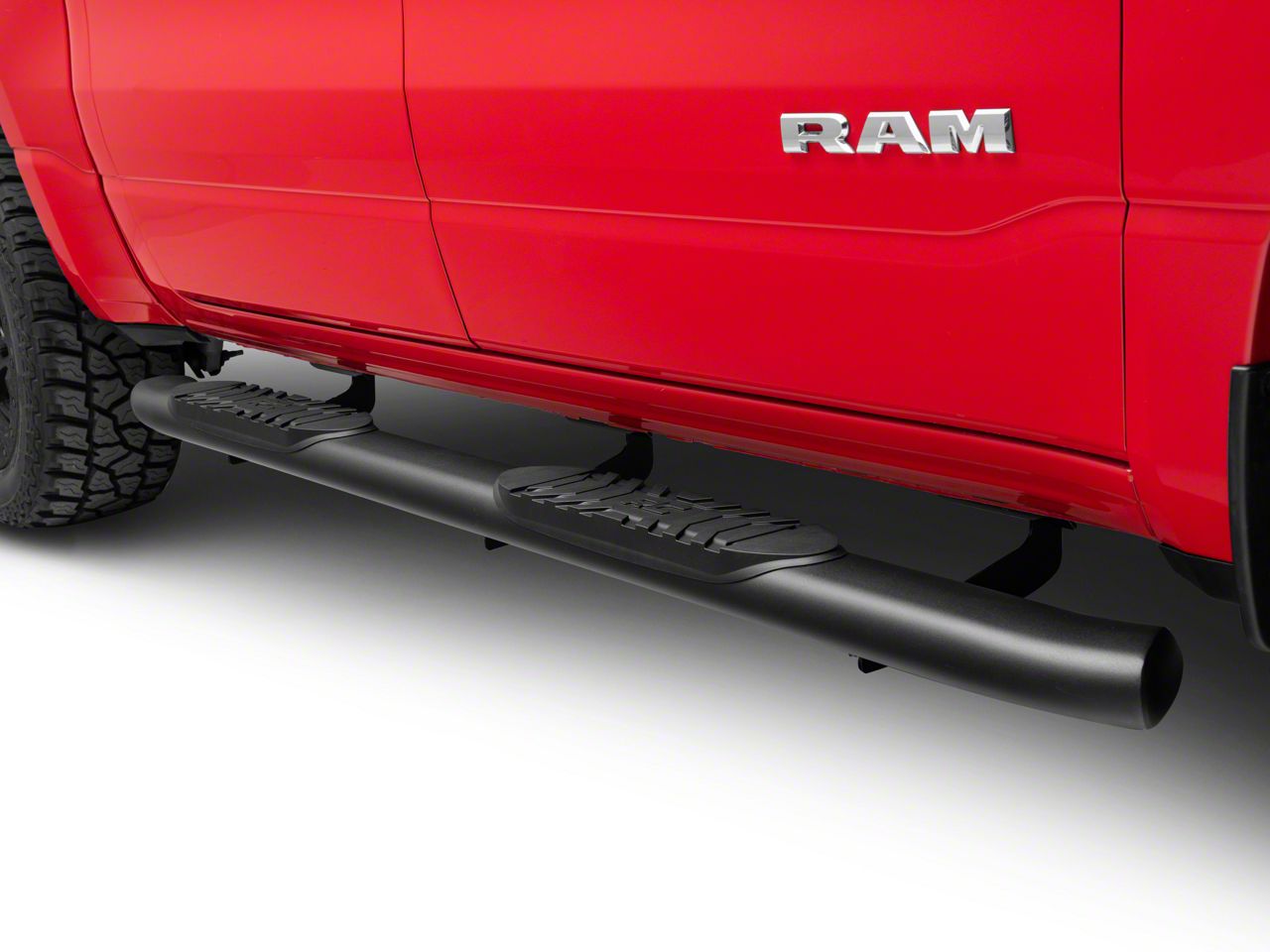 Rough Country RAM 1500 Oval Nerf Side Step Bars; Black 21004 (19-24 RAM 1500  Crew Cab) - Free Shipping