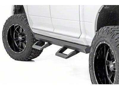 Rough Country SR2 Adjustable Aluminum Side Step Bars; Textured Black (09-18 RAM 1500 SRW Crew Cab)