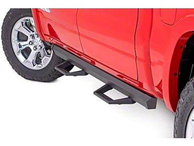 Rough Country SRL2 ADJ Aluminum Side Step Bars; Black (19-25 RAM 1500 Crew Cab)