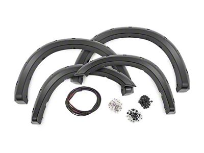 Rough Country Pocket Fender Flares; Brilliant Black (19-24 RAM 2500)