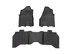 Rough Country Sure-Fit Front and Rear Floor Mats; Black (19-24 RAM 2500 Crew Cab w/ Bucket Seats & Automatic Transmission)