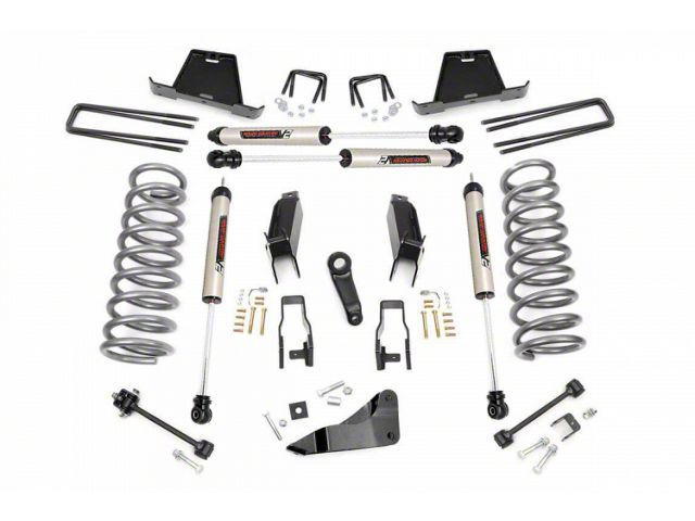 Rough Country 5-Inch Suspension Lift Kit with V2 Monotube Shocks (03-07 4WD 5.7L, 8.0L RAM 3500 SRW)