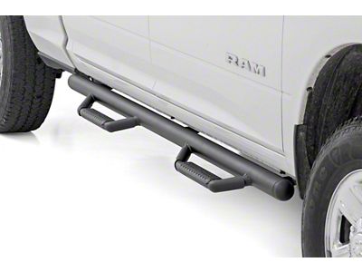 Rough Country Cab Length Nerf Side Step Bars; Black (10-24 RAM 3500 Crew Cab)