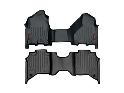 Rough Country Heavy Duty Front and Rear Floor Mats; Black (19-24 RAM 3500 Crew Cab)