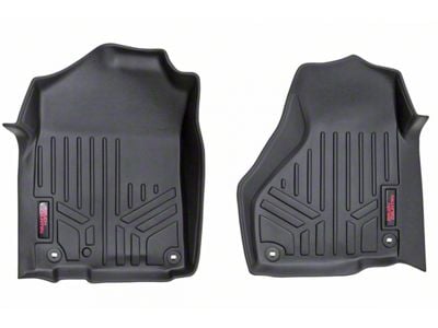 Rough Country Heavy Duty Front Floor Mats; Black (12-18 2WD RAM 3500 Regular Cab)