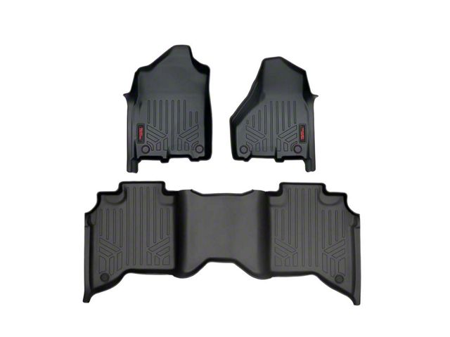 Rough Country Heavy Duty Front and Rear Floor Mats; Black (19-24 RAM 3500)