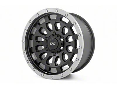 Rough Country 87 Series Simulated Beadlock Black Machined 6-Lug Wheel; 17x8.5; 0mm Offset (19-23 Ranger)