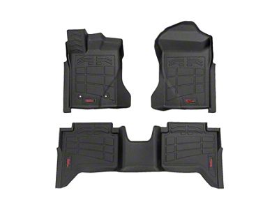 Rough Country Sure-Fit Front and Rear Floor Mats; Black (2024 Ranger Crew Cab)