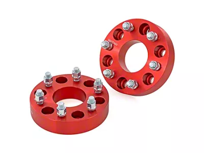 Rough Country 1.50-Inch Wheel Spacers; Red (99-25 Sierra 1500)