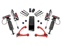 Rough Country 3.50-Inch Suspension Lift Kit with Forged Upper Control Arms, Vertex Adjustable Coil-Overs and Vertex Shocks; Red (07-16 4WD Sierra 1500)