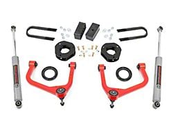 Rough Country 3.50-Inch Suspension Lift Kit with Strut Spacers and N3 Rear Shocks; Red (19-25 Sierra 1500 w/ OEM Mono-Leaf Springs & w/o Adaptive Ride Control, Excluding AT4)