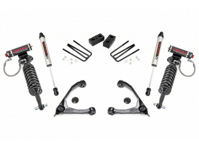 Rough Country 3.50-Inch Upper Control Arm Suspension Lift Kit with Vertex Adjustable Coil-Overs and V2 Monotube Shocks (07-18 2WD Sierra 1500, Excluding 14-18 Denali)