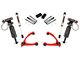 Rough Country 3.50-Inch Upper Control Arm Suspension Lift Kit with Vertex Adjustable Coil-Overs and V2 Monotube Shocks; Red (07-18 2WD Sierra 1500)