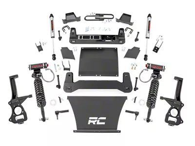 Rough Country 4-Inch Suspension Lift Kit with Vertex Adjustable Coil-Overs and V2 Monotube Shocks (2025 V8 Sierra 1500 AT4)