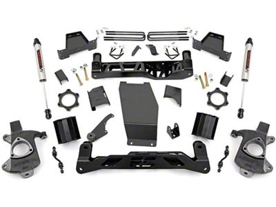 Rough Country 6-Inch Suspension Lift Kit with V2 Monotube Shocks (14-18 4WD Sierra 1500 w/ Stock Cast Alumium or Stamped Steel Control Arms, Excluding Denali)