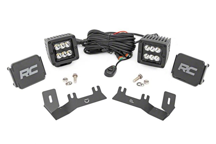 Rough Country Sierra 1500 Black Series LED Ditch Light Kit; Spot Beam ...