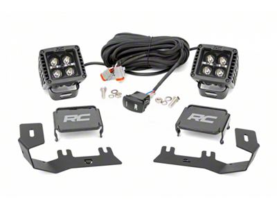 Rough Country Black Series White DRL LED Ditch Light Kit; Spot Beam (14-18 Sierra 1500)