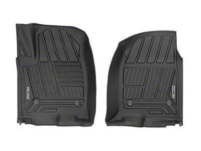 Rough Country Flex-Fit Front Floor Mats; Black (19-25 Sierra 1500 w/ Bucket Seats)