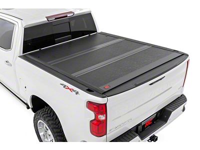 Rough Country Hard Low Profile Tri-Fold Tonneau Cover (14-18 Sierra 1500 w/ 5.80-Foot Short Box & Bed Rail Caps)