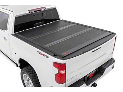 Rough Country Hard Low Profile Tri-Fold Tonneau Cover (14-18 Sierra 1500 w/ 6.50-Foot Standard Box & Bed Rail Caps)